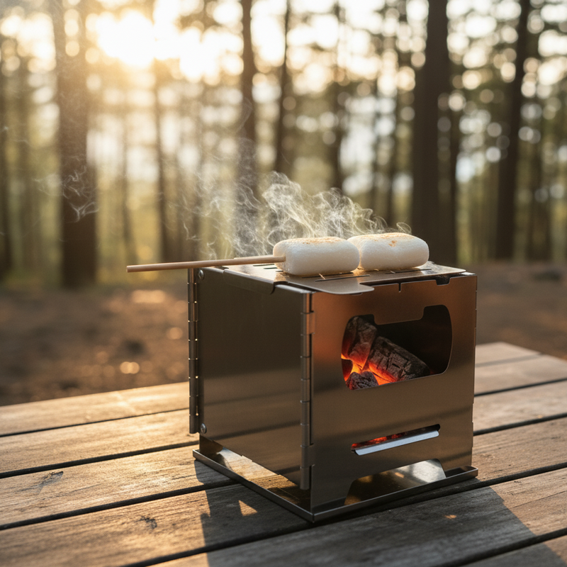 Load image into Gallery viewer, Cook'n'Escape Ultralight Wood Stove – Portable Titanium Grill &amp; Secondary Burn Camp Stove
