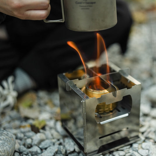 Cook'n'Escape Ultralight Wood Stove – Portable Titanium Grill & Secondary Burn Camp Stove