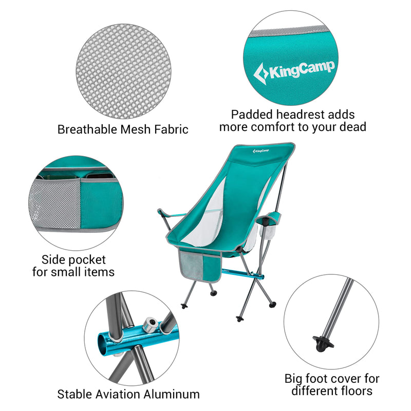 Load image into Gallery viewer, KingCamp CAMELLIA Ultralight High Back Camping Chair Ergonomic
