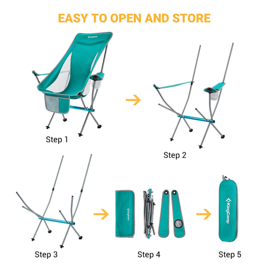 KingCamp CAMELLIA Ultralight High Back Camping Chair Ergonomic