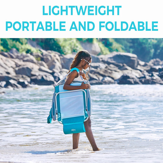 WEJOY Adjustable Beach Chair Set of 2 Cyan