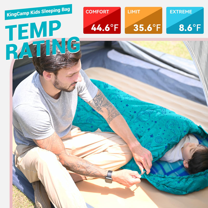 Load image into Gallery viewer, KingCamp Galaxy Zoo C 300 Kids&#39; Hooded Sleeping Bag for Child
