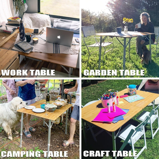 KingCamp 2-Folded Bamboo Table