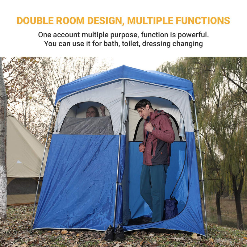 Load image into Gallery viewer, KingCamp MARASUSA Oversize Camping Shower Tent 2 Room Outdoor Toilet Tent
