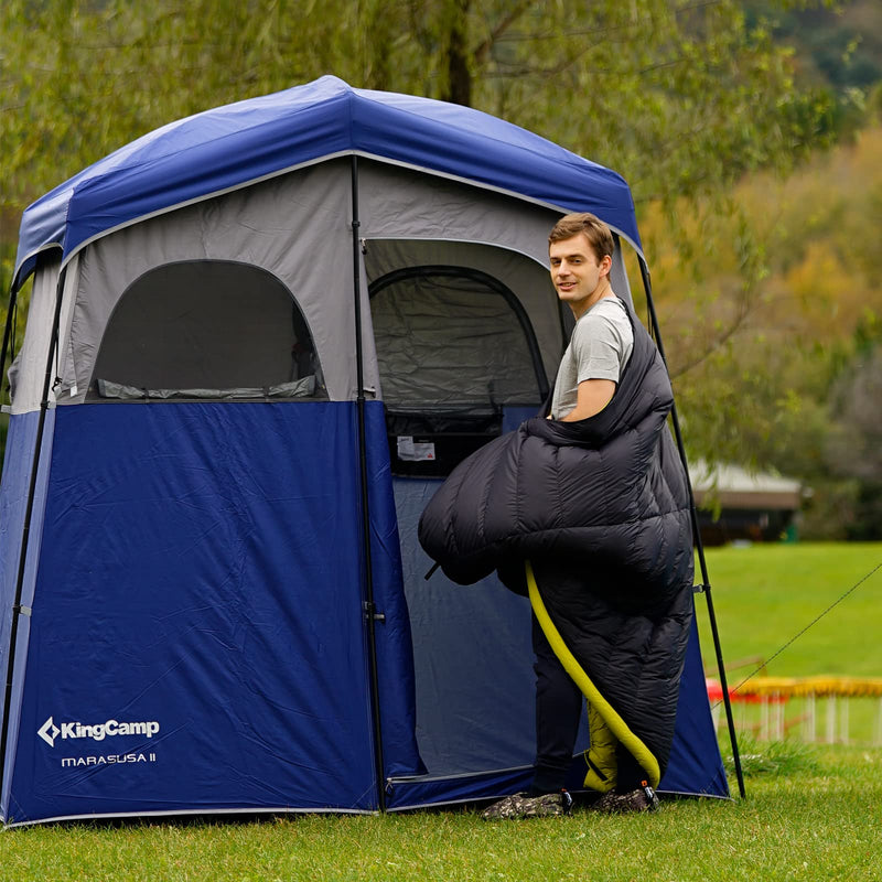 Load image into Gallery viewer, KingCamp MARASUSA Oversize Camping Shower Tent 2 Room Outdoor Toilet Tent
