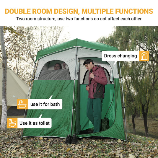 KingCamp MARASUSA Oversize Camping Shower Tent 2 Room Outdoor Toilet Tent
