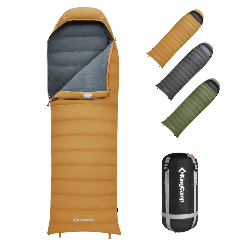 Load image into Gallery viewer, KingCamp Lightweight Down Sleeping Bag-Envelope With Mummy Hood Wide and Large
