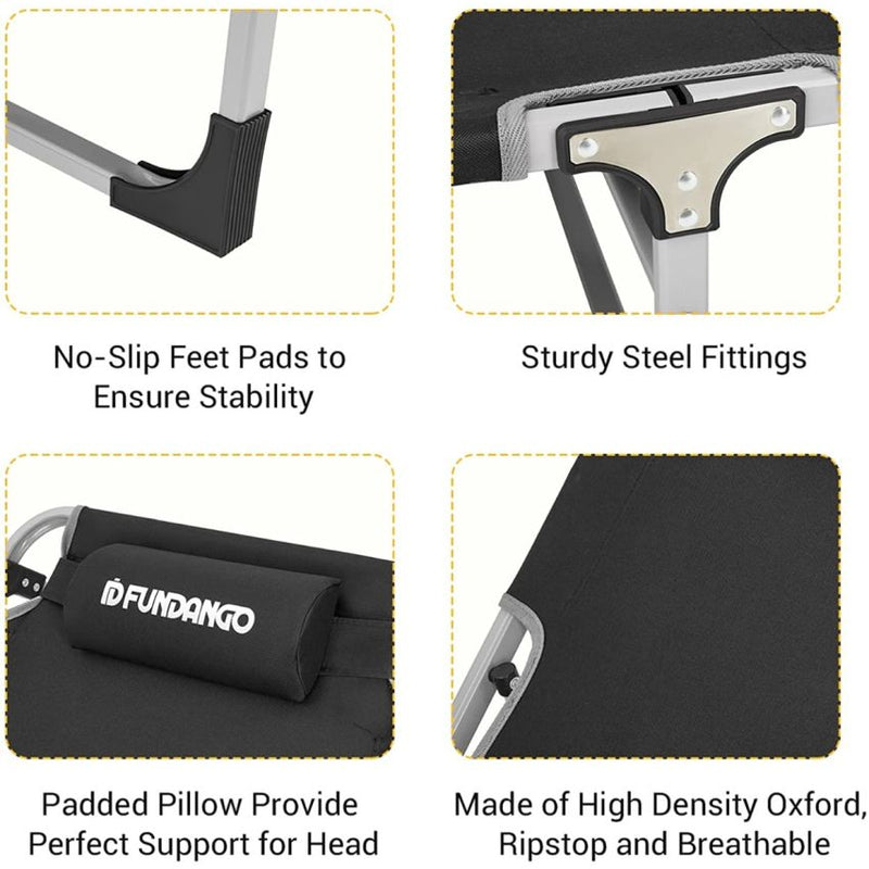 Load image into Gallery viewer, FUNDANGO CLASSIC Folding Lounge Chair and Camping Bed - 4 Adjustable Positions
