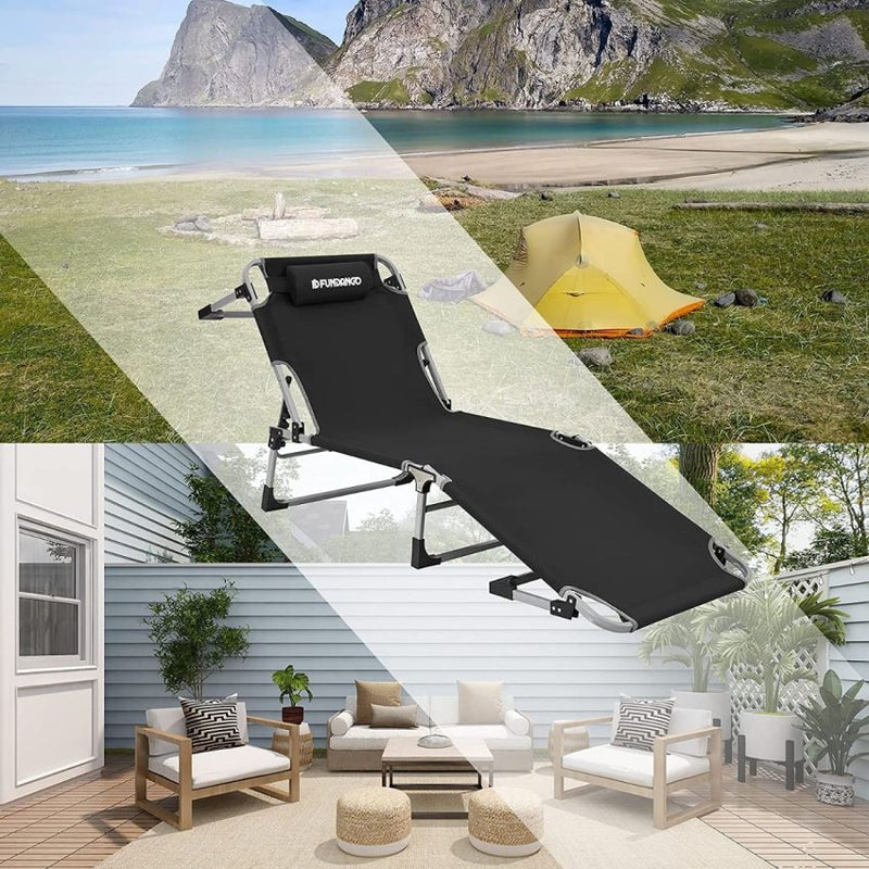 Load image into Gallery viewer, FUNDANGO CLASSIC Folding Lounge Chair and Camping Bed - 4 Adjustable Positions
