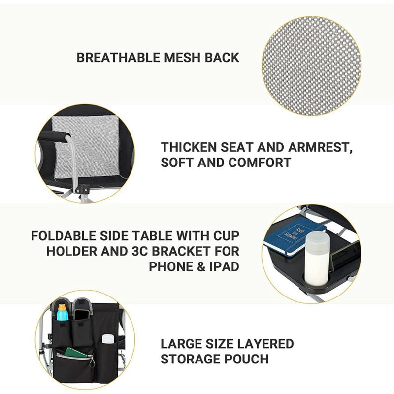 Load image into Gallery viewer, FUNDANGO Portable Director Chair Black Quick Opening Bracket Design
