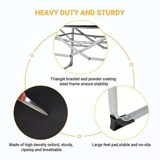FUNDANGO Portable Director Chair Heavy Duty and Sturdy
