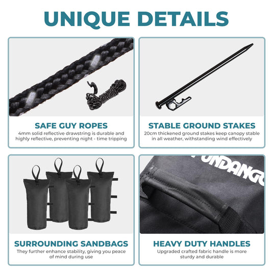 FUNDANGO 10x10ft Pop Up Outdoor Canopy Tent Sun Shelter Tent