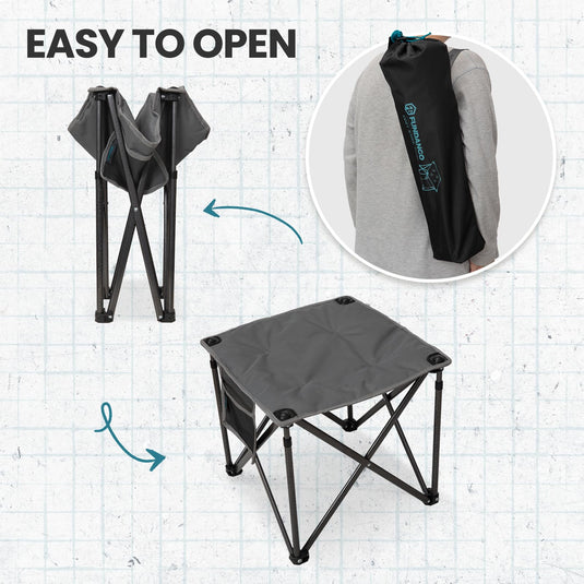 FUNDANGO Camping Stool PLUS 18 Inch Grey