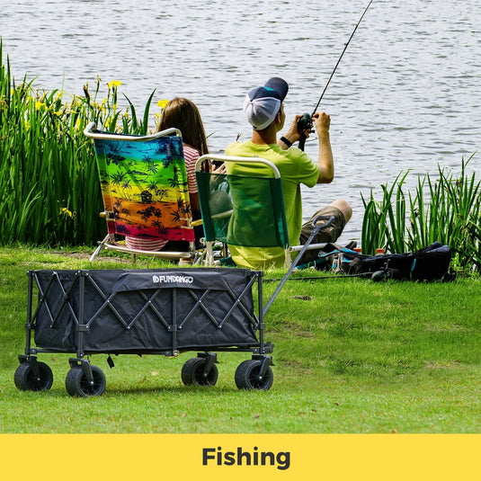 FUNDANGO Folding Wagon 180L Dual Chassis Camping Wagon
