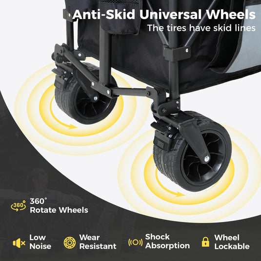 FUNDANGO Folding Wagon 180L Dual Chassis Camping Wagon