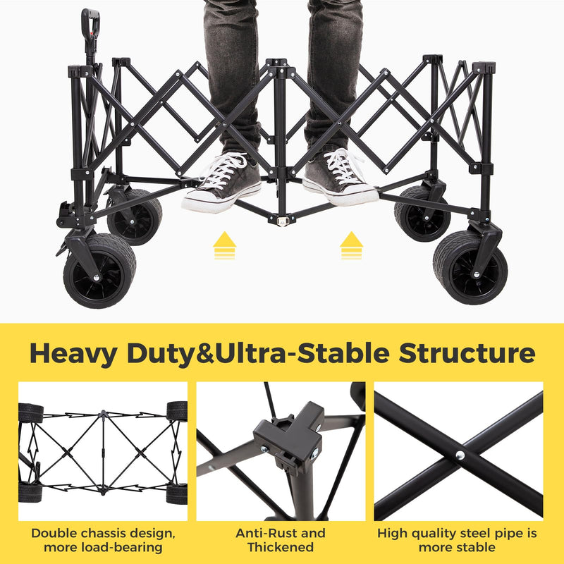 Load image into Gallery viewer, FUNDANGO Folding Wagon 180L Dual Chassis Camping Wagon
