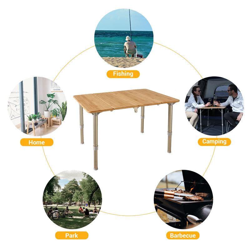 Load image into Gallery viewer, ATEPA 6060 Square Four-Fold Bamboo Table
