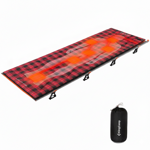 KingCamp Ultralight Cot & Heated Mat Bundle - Camping Cot with 6-Zone USB Heating Pad