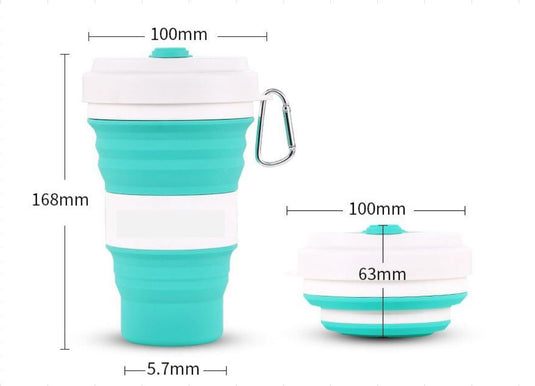 KinWild 3 Adjustable Creative Silicone Travel 550ml Coffee Cup