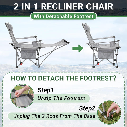 WEJOY FOLDING RECLINER CHA Folding Chair Grey