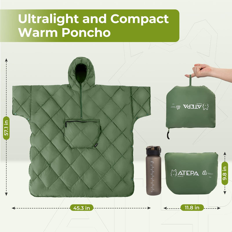 Load image into Gallery viewer, ATEPA MURANO 350 Honcho Poncho Water-resisitant Blanket Cloak Cape with Hat Ultralight
