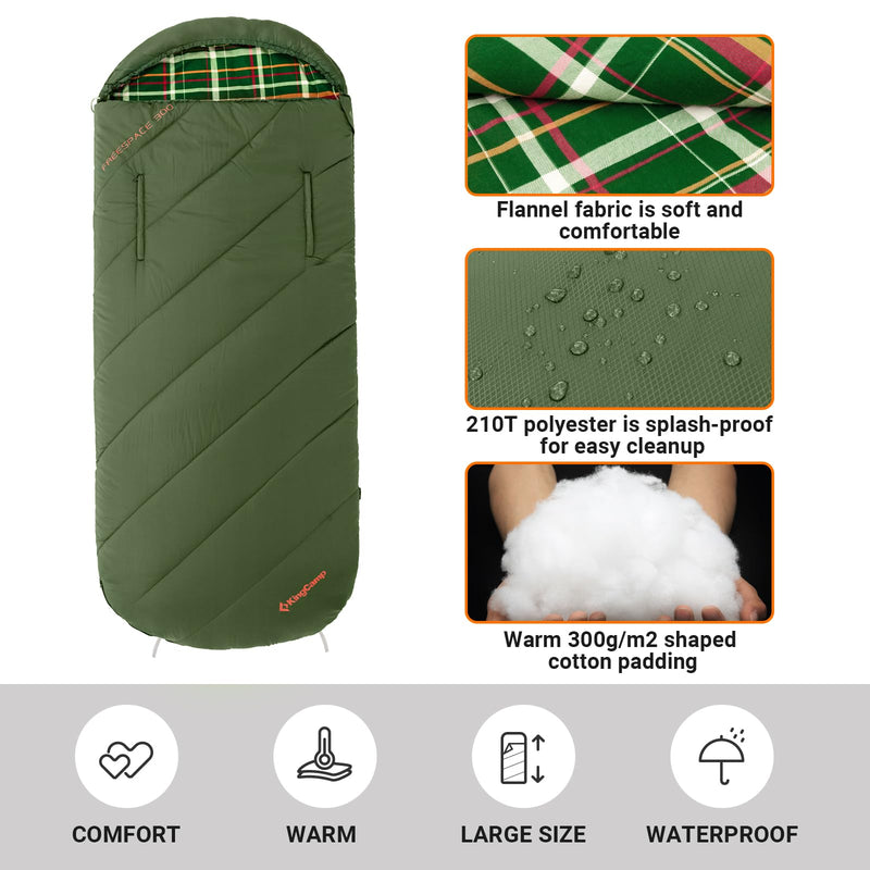Load image into Gallery viewer, KingCamp Freespace 300 Wearable Sleeping Bag with Flannel
