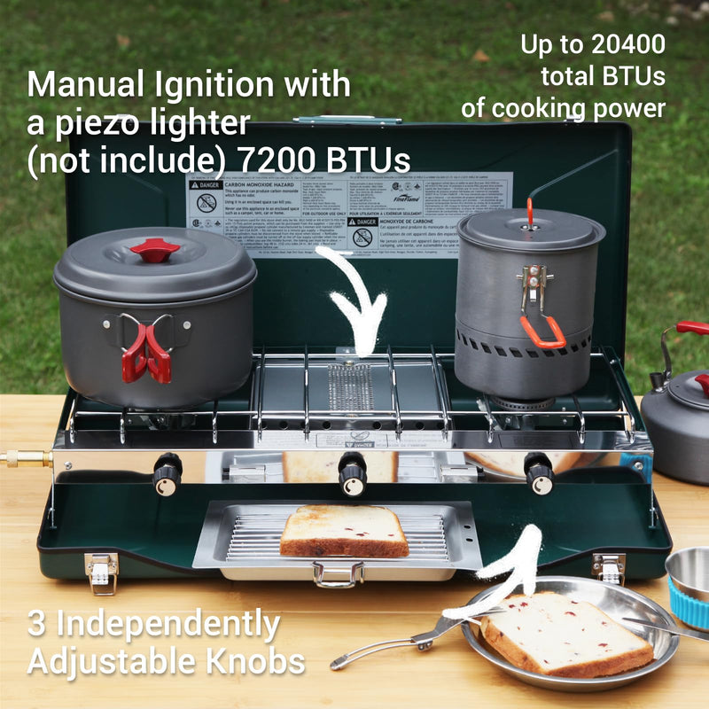 Load image into Gallery viewer, FINEFLAME Portable 3-Burner Camping Stove
