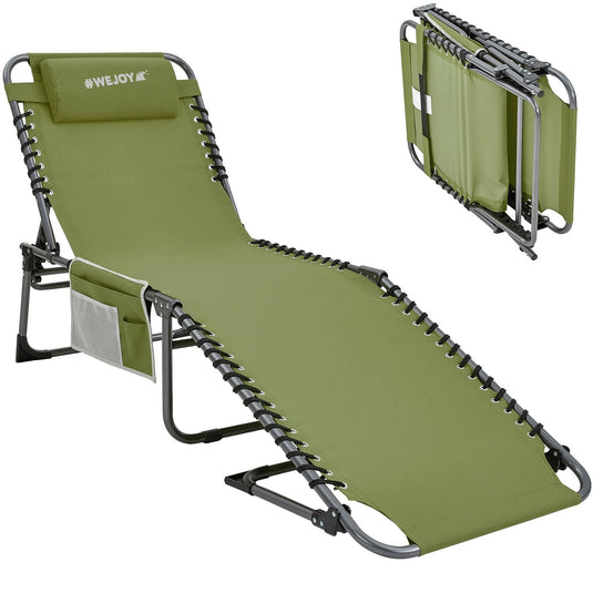 WEJOY 3-Folding Steel Cot Green