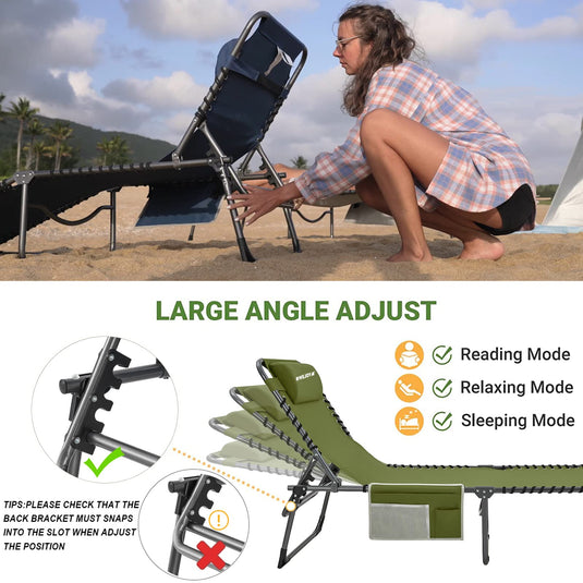 WEJOY 3-Folding Steel Cot Green