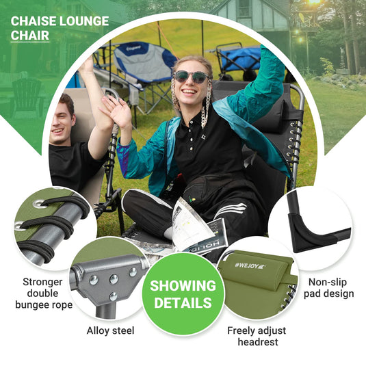 WEJOY 3-Folding Steel Cot Green