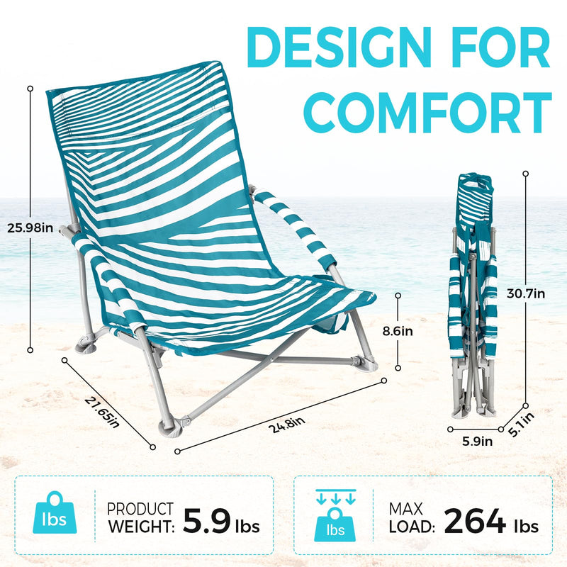 Load image into Gallery viewer, WEJOY Comfort Quick-up Beach Chair Striped
