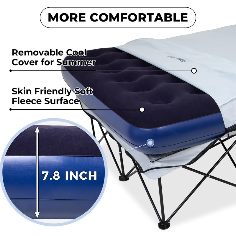 Load image into Gallery viewer, FUNDANGO Queen Camping Cot with Detachable Air Mattress Removable Cover For Summer
