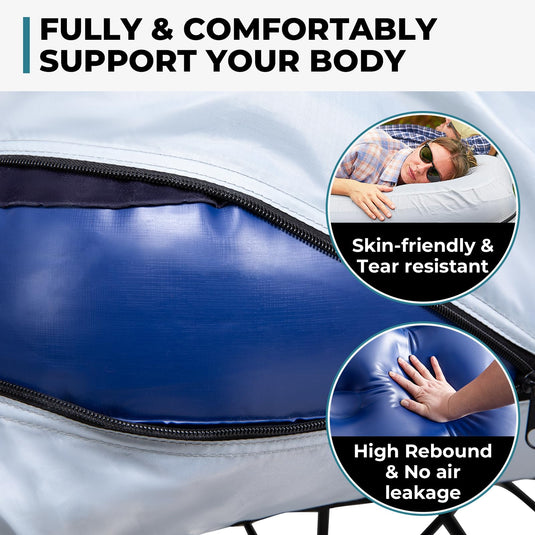 FUNDANGO Queen Camping Cot with Detachable Air Mattress High Rebound and No Air Leakage