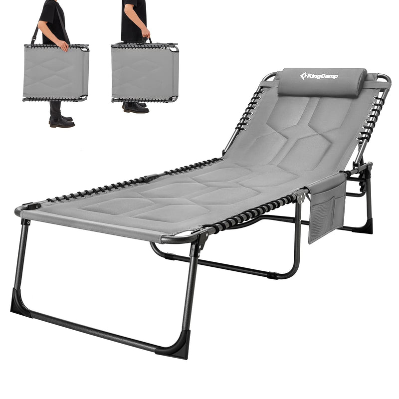 Load image into Gallery viewer, KingCamp Oversized Comfort 3-folding Lounge Chair Easy Fold and Carry
