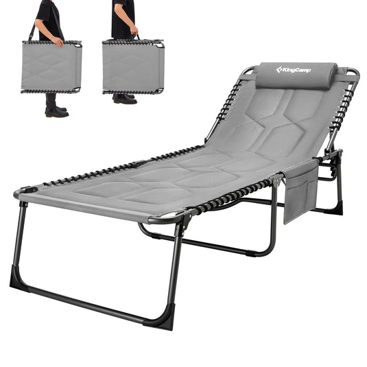 KingCamp Oversized Comfort 3-folding Lounge Chair Easy Fold and Carry