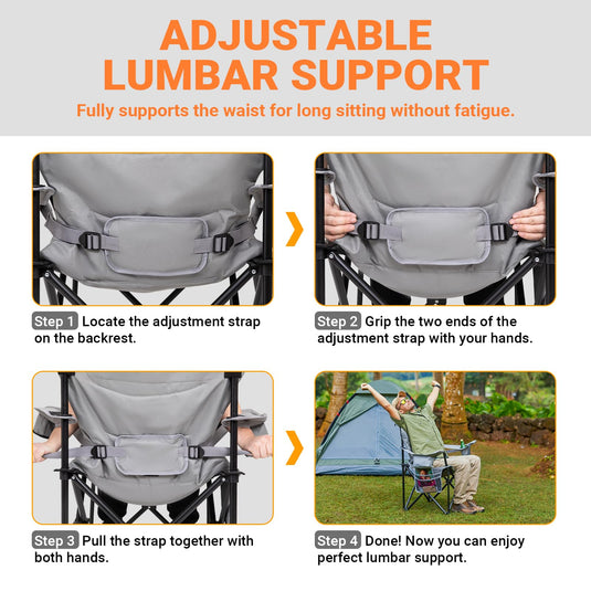 KingCamp Camping Armchair Heavy Duty Ergonomic Padded Arm Chair