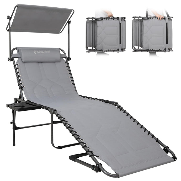 KingCamp MAGNOLIA B20 PLUS Folding Lounge Chair for Beach, Camping & Backyard