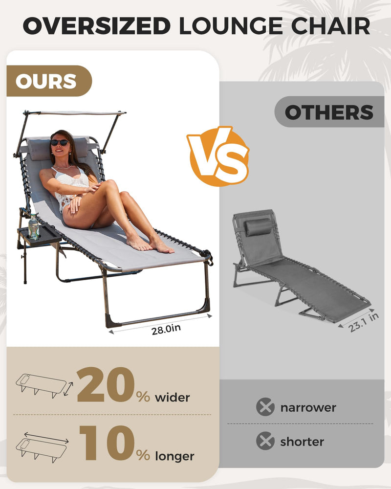 Load image into Gallery viewer, KingCamp PLUS Folding Lounge Chair for Beach, Camping &amp; Backyard
