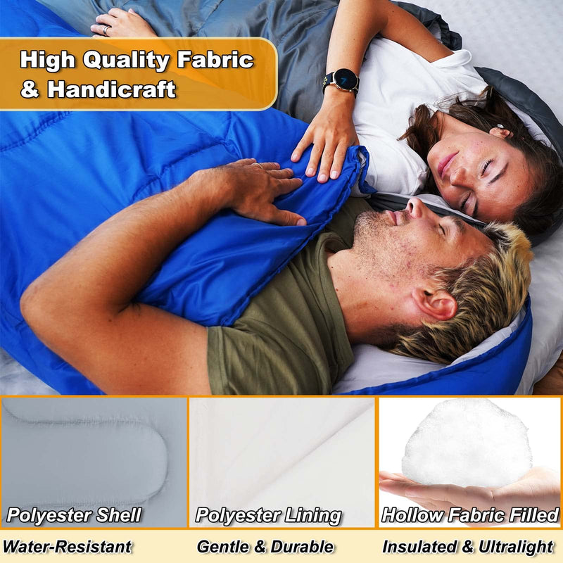 Load image into Gallery viewer, KingCamp Oasis 250 Sleeping Bag-Envelope With Hood 3 Season Camping Sleeping Bag
