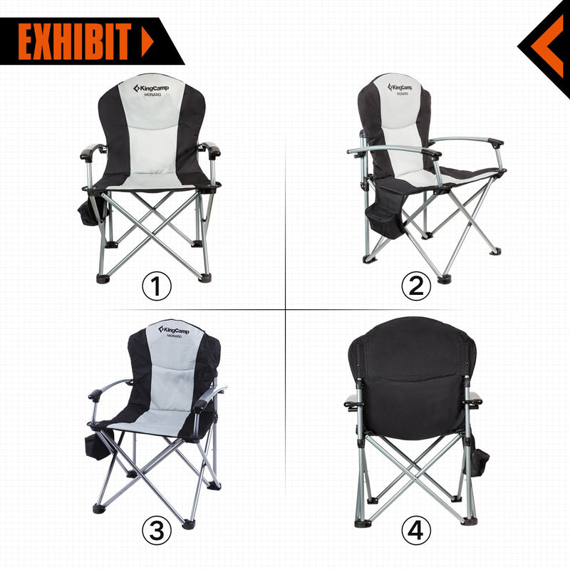 Load image into Gallery viewer, KingCamp Heavy Duty Steel Camping Chair with Zippered Backrest Pocket and Cooler Bag
