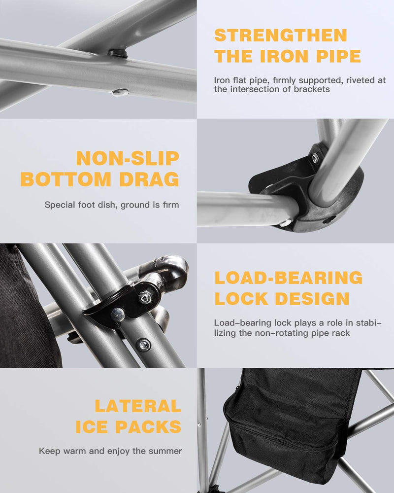 Load image into Gallery viewer, KingCamp Heavy Duty Steel Camping Chair with Zippered Backrest Pocket and Cooler Bag
