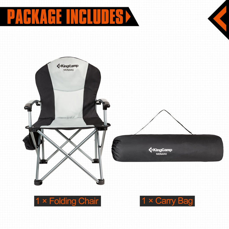 Load image into Gallery viewer, KingCamp Heavy Duty Steel Camping Chair with Zippered Backrest Pocket and Cooler Bag
