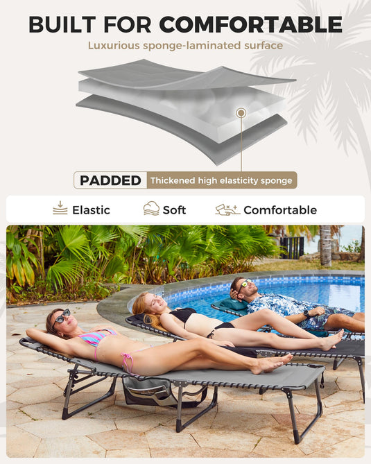 KingCamp MAGNOLIA B20 Folding Oversized Lounge Chair for Patio, Beach, Yard