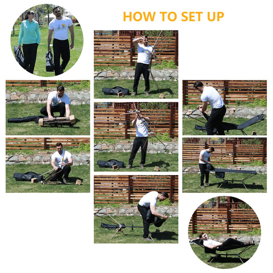 KingCamp Hammock With Stand Oversized Folding Camping Cots