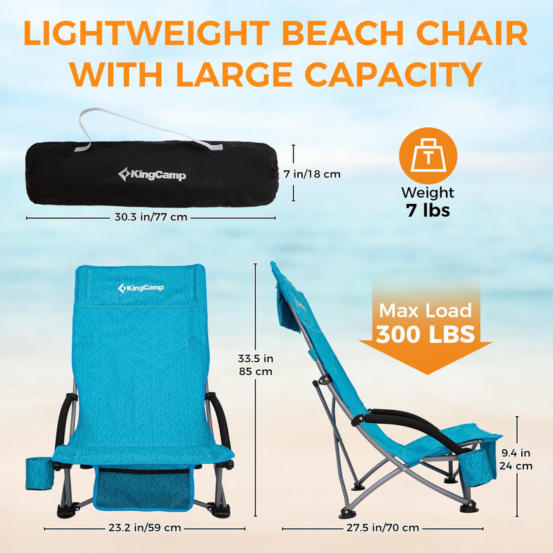 Load image into Gallery viewer, KingCamp High Mesh Back Low Sling Beach Chairs
