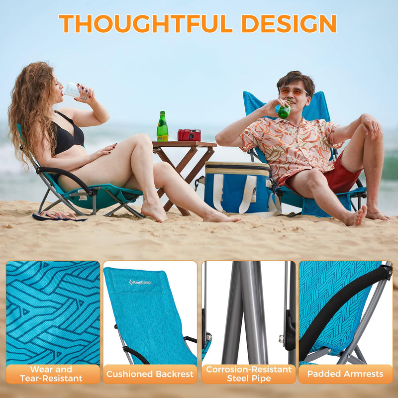Load image into Gallery viewer, KingCamp High Mesh Back Low Sling Beach Chairs
