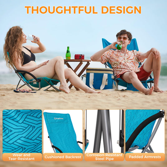 KingCamp High Mesh Back Low Sling Beach Chairs