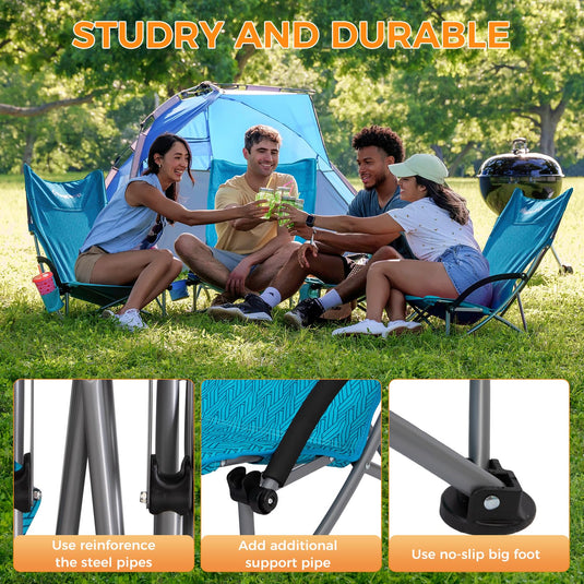 KingCamp High Mesh Back Low Sling Beach Chairs