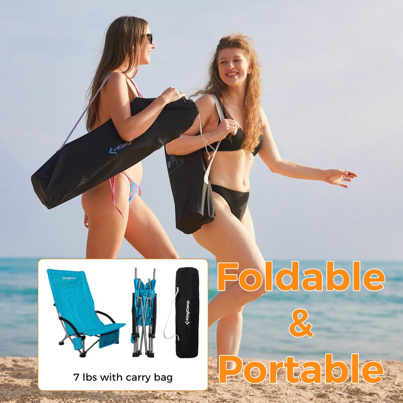Load image into Gallery viewer, KingCamp High Mesh Back Low Sling Beach Chairs

