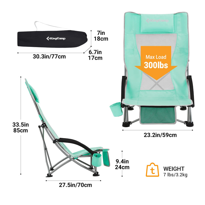 Load image into Gallery viewer, KingCamp High Mesh Back Low Sling Beach Chairs
